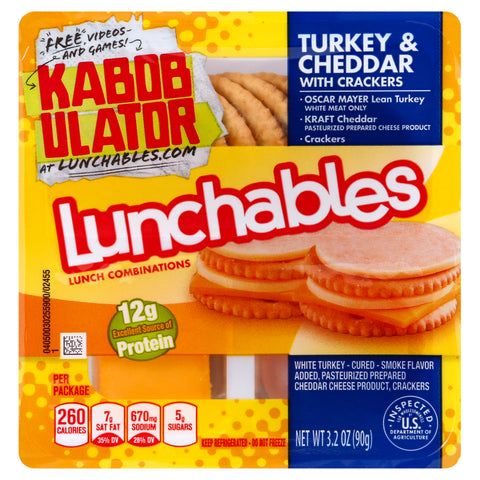 Kraft Oscar Mayer Lunchable Turkey and Cheddar Cheese, 4.5 Ounce -- 16 per case.