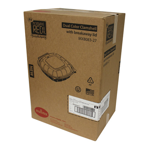 Sabert CONTAINER PLASTIC CAMSHELL BLACK BASE CLEAR LID 38.9 OZ