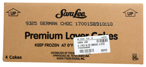 Sara Lee Frozen CAKE LAYER ICED GERMAN CHOCOLATE PREMIUM UN-CUT ROUND 9