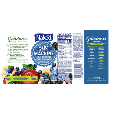 Naked Juice JUICE BLUE MACHINE 100% REFRIGERATED PLASTIC BOTTLE