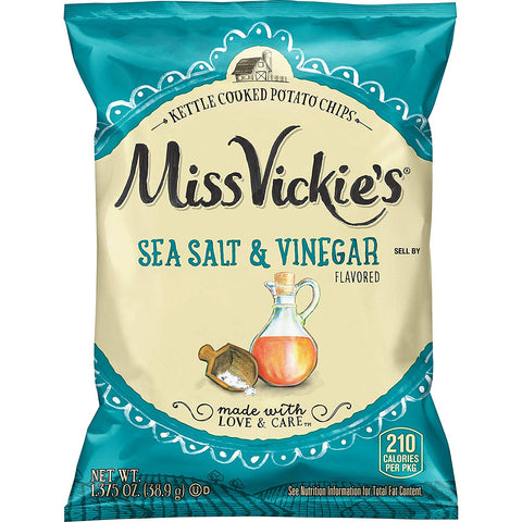 Miss Vickies® CHIP POTATO KETTLE COOKED SEA SALT & VINEGAR LARGE SINGLE SERVE