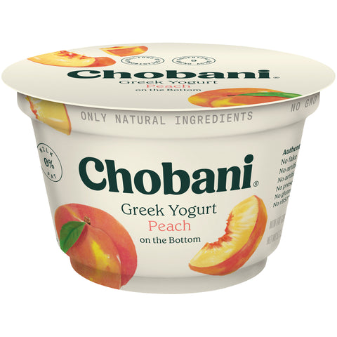 Chobani Non Fat Peach Greek Yogurt, 5.3 Ounce -- 12 per case