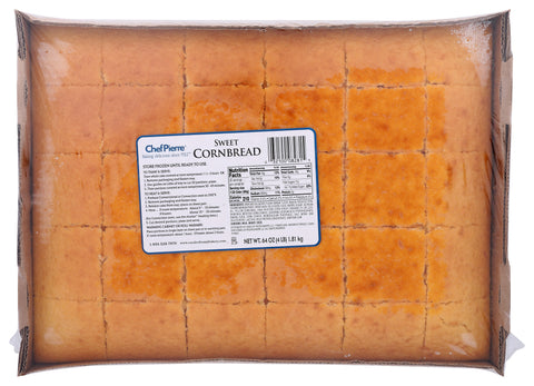 Sara Lee Chef Pierre Pre Cut Northern Style Cornbread, 12 x 16 inch -- 4 per case.