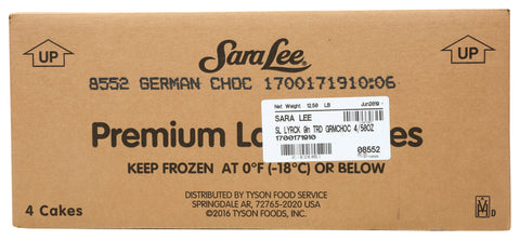 Sara Lee Frozen CAKE LAYER TRADITIONAL GERMAN CHOCOLATE PREMIUM UN-CUT ROUND 9