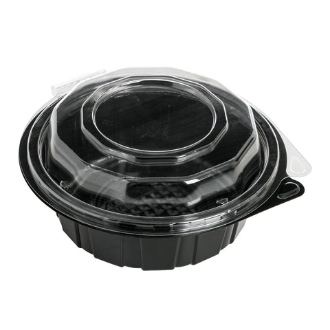 Gourmet Classics™ CONTAINER PLASTIC CLEAR DOME / BLACK BASE HINGED DEEP CLAMSHELL 6