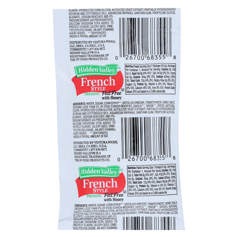 Dressing French W/ Honey Fat Free Single Serve Packet