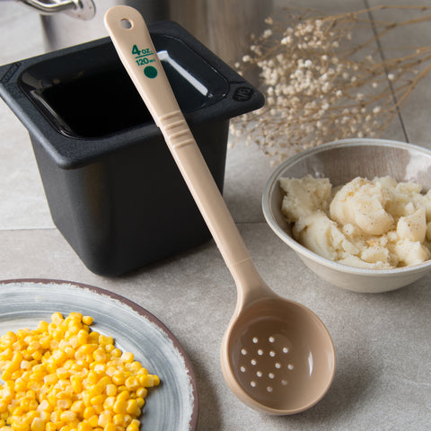 Carlisle MEASURE MISER® PERFORATED LONG HANDLE BEIGE 4 OZ