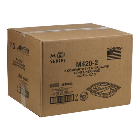 Container Plastic 2-compartment Black 8-12 Oz M420-2