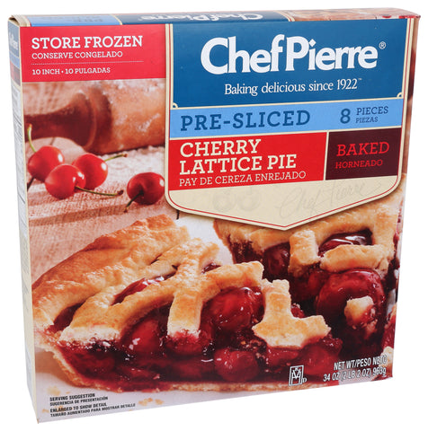 Chef Pierre PIE CHERRY LATTICE THAW & SERVE 8 PRE-SLICED