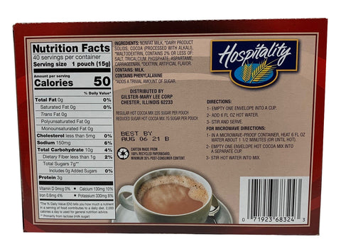 Hospitality HOT COCOA MIX INSTANT SUGAR FREE