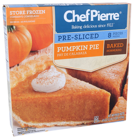 Chef Pierre PIE PUMPKIN PRE-SLICED 8 CUT 10