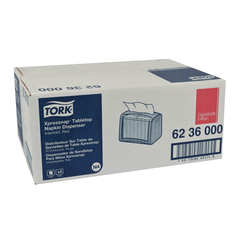 Tork Xpressnap Signature DISPENSER NAPKIN TABLETOP RED 5.7X7.5X12