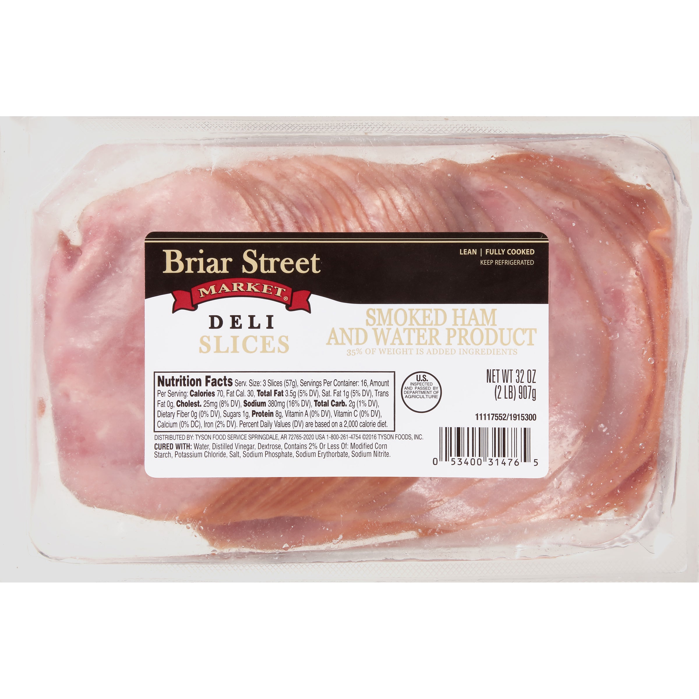 Briar Street Market HAM SMOKED HAM & WATER PRODUCT SLICED