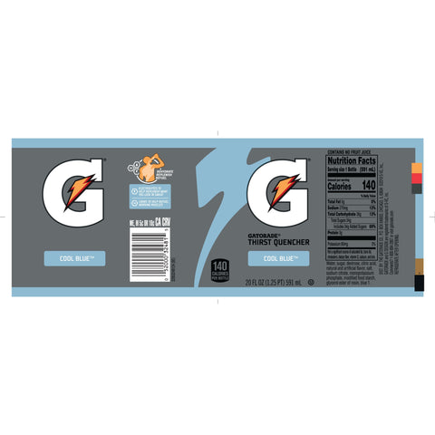 Gatorade DRINK GATORADE COOL BLUE RASPBERRY WIDEMOUTH PLASTIC BOTTLE