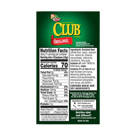 Keebler Club Crackers - 5.25 oz. package, 12 per case
