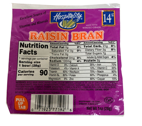 Cereal Raisin Bran Bowl Pack