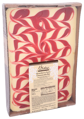 Bistro Collection CHEESECAKE STRAWBERRY SWIRL DESSERT BAR UN-CUT