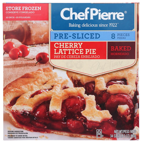 Chef Pierre PIE CHERRY LATTICE THAW & SERVE 8 PRE-SLICED