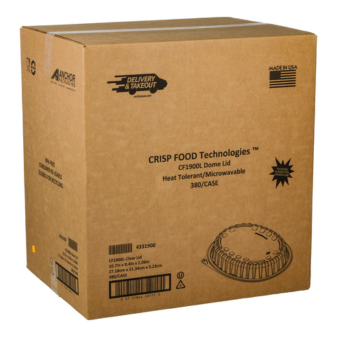 Anchor Packaging Crisp Food Technologies Microwavable Clear Anti-Fog Oval Lid fits for CF1948, CF1942 Container -- 380 per case