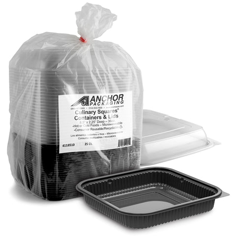 Anchor Packaging CONTAINER PLASTIC 1-COMPARTMENT SQUARE COMBO 8.5