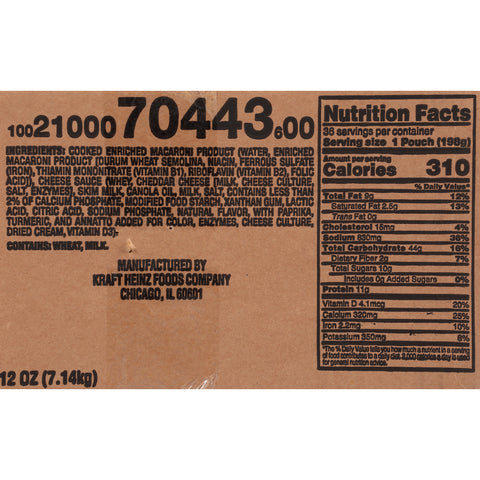 Kraft Frozen Entree Macaroni and Cheese, 7 Ounce -- 36 per case.