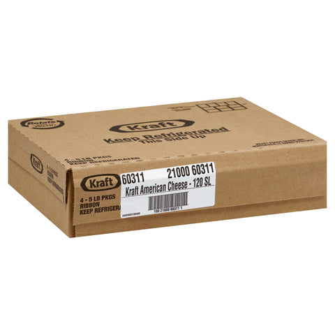 Kraft Singles Regular American Sliced Yellow Cheese, 5 Pound -- 4 per case.