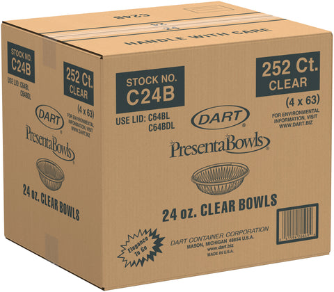 PresentaBowls® BOWL PLASTIC CLEAR 24 OZ