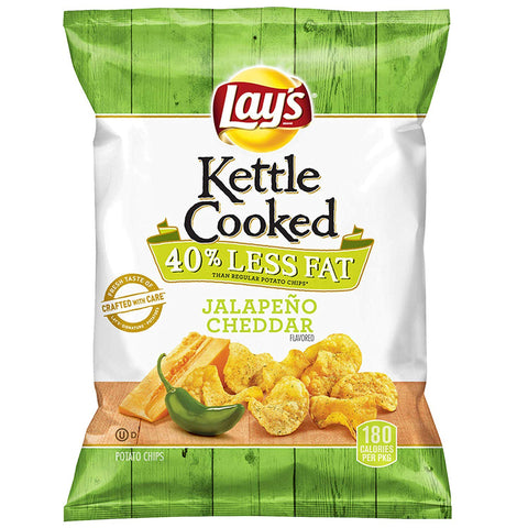 Chip Potato Kettle 40% Less Fat Jalapeno Cheddar Large Single Serve