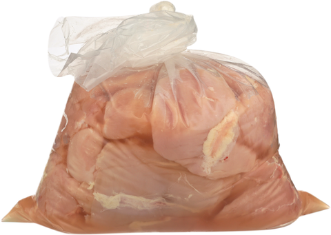 Raw Boneless Skinless Chicken Breast Portions IF (jumbo random size) packed  4/10 lb. poly bags in a vacuum sealed liner. - Koch Foods