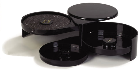 Carlisle RIMMER GLASS 3 TIER BLACK POLY