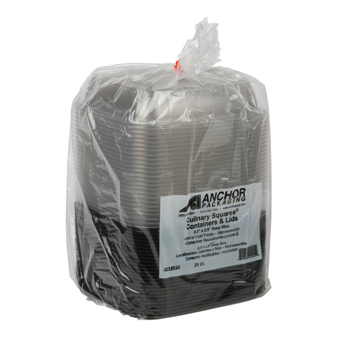 Anchor Packaging CONTAINER PLASTIC 1-COMPARTMENT SQUARE COMBO 8.5