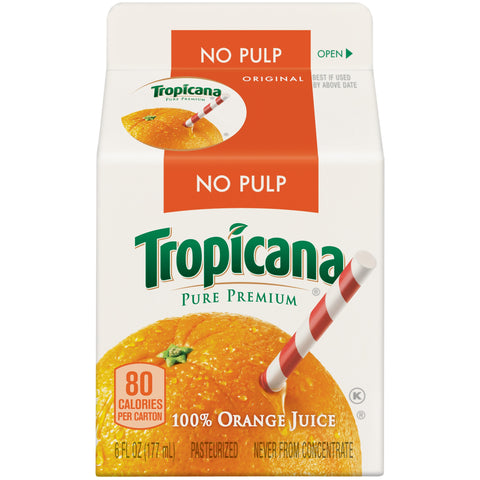 Tropicana Pure Premium JUICE ORANGE 100% SINGLE SERVE CARTON