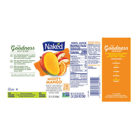 Naked Juice JUICE MIGHTY MANGO PLASTIC BOTTLE